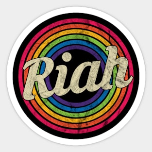 Riah - Retro Rainbow Faded-Style Sticker